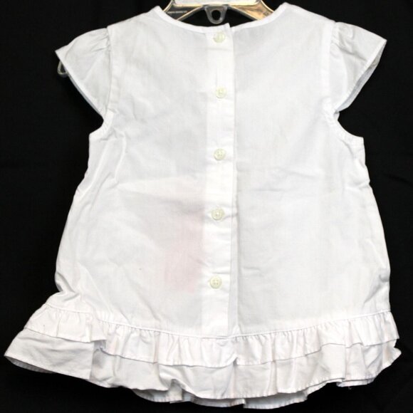 2004 Gymboree Strawberry Patch 2T White Blouse shirt Ruffle Embroider Cap Sleeve - Picture 4 of 5